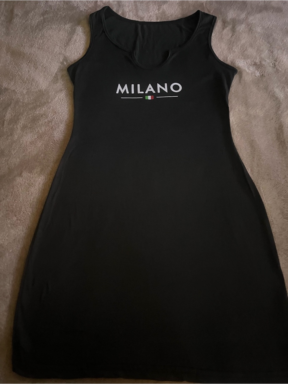 Milano Black Tank Mini Dress with Tricolor Accent
